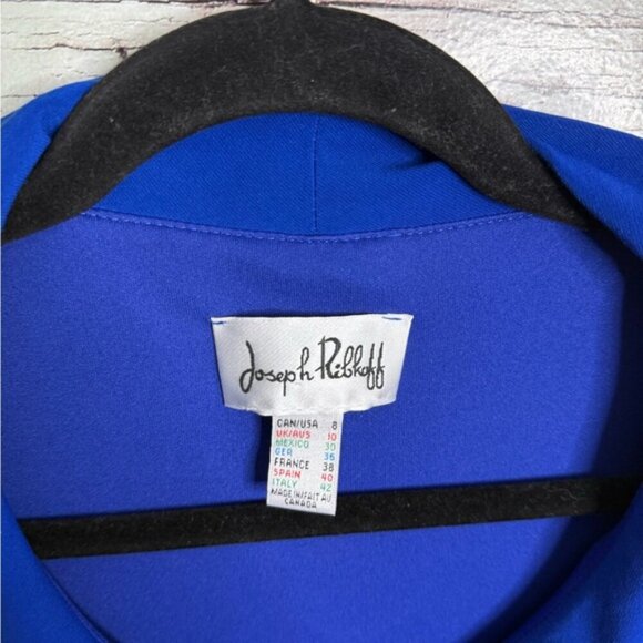 Joseph Ribkoff Blue Sheath Dress with Cowl Neck size 8 - Picture 4 of 7